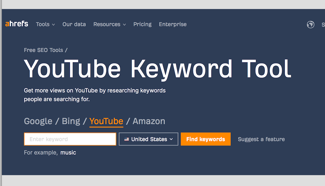 Free Ahrefs YouTube Keyword Tool
